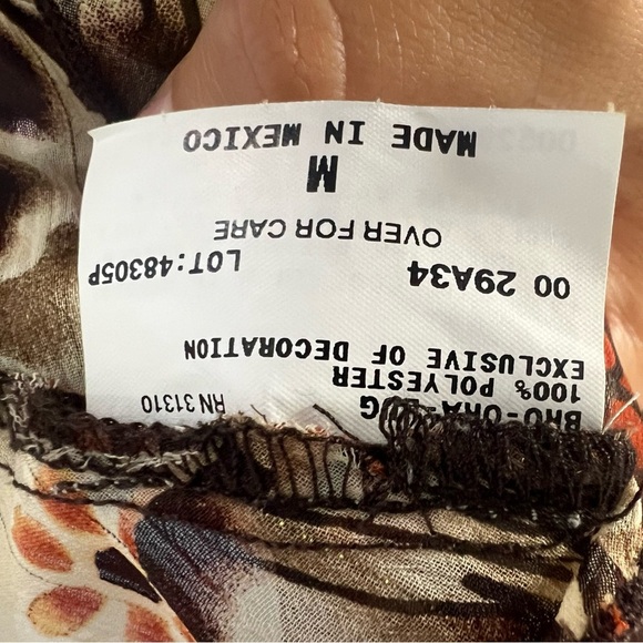 3/$30 🍂 BCX Y2K Floral Halter Neck Top Brown and Cream - Picture 9 of 9